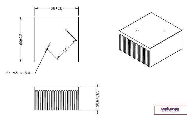 Heat Sink for VioBeam 1X1 Series