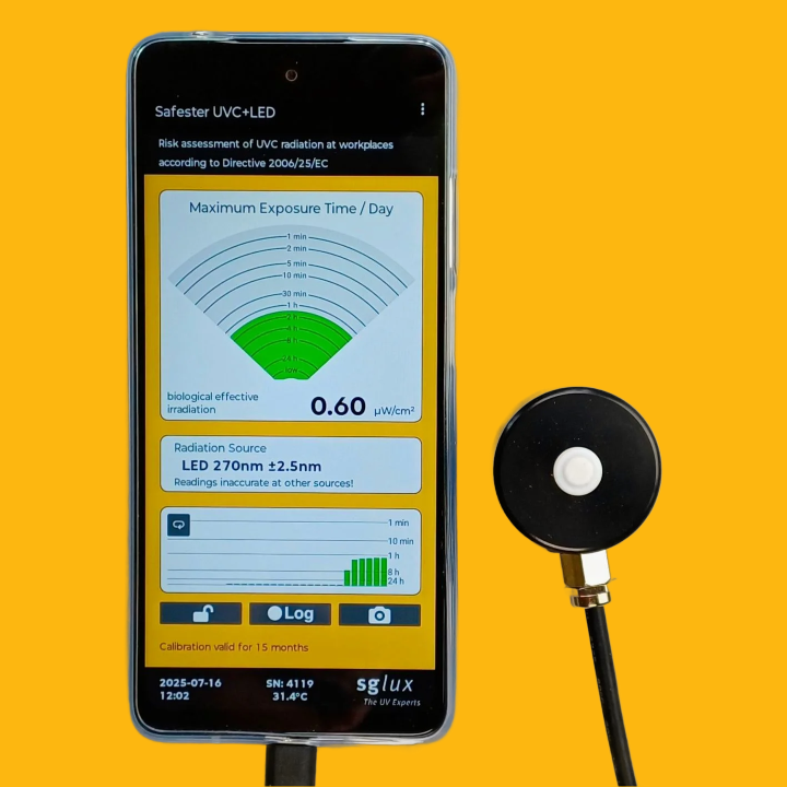 Safester UVC+LED Radiometer for Workplace Safety