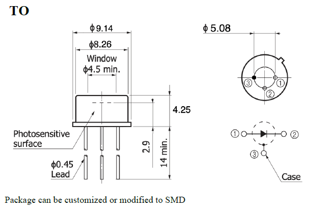 3 mm InGaAs PIN Photodiode (InGaAs-3000-01)