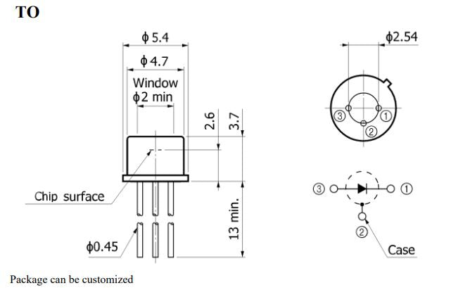 200 um InGaAs Avalanche Photodiode - APD  (Ain-200-05-01 Type 5)